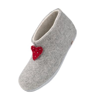Jubilee Heart Slipper - Grey